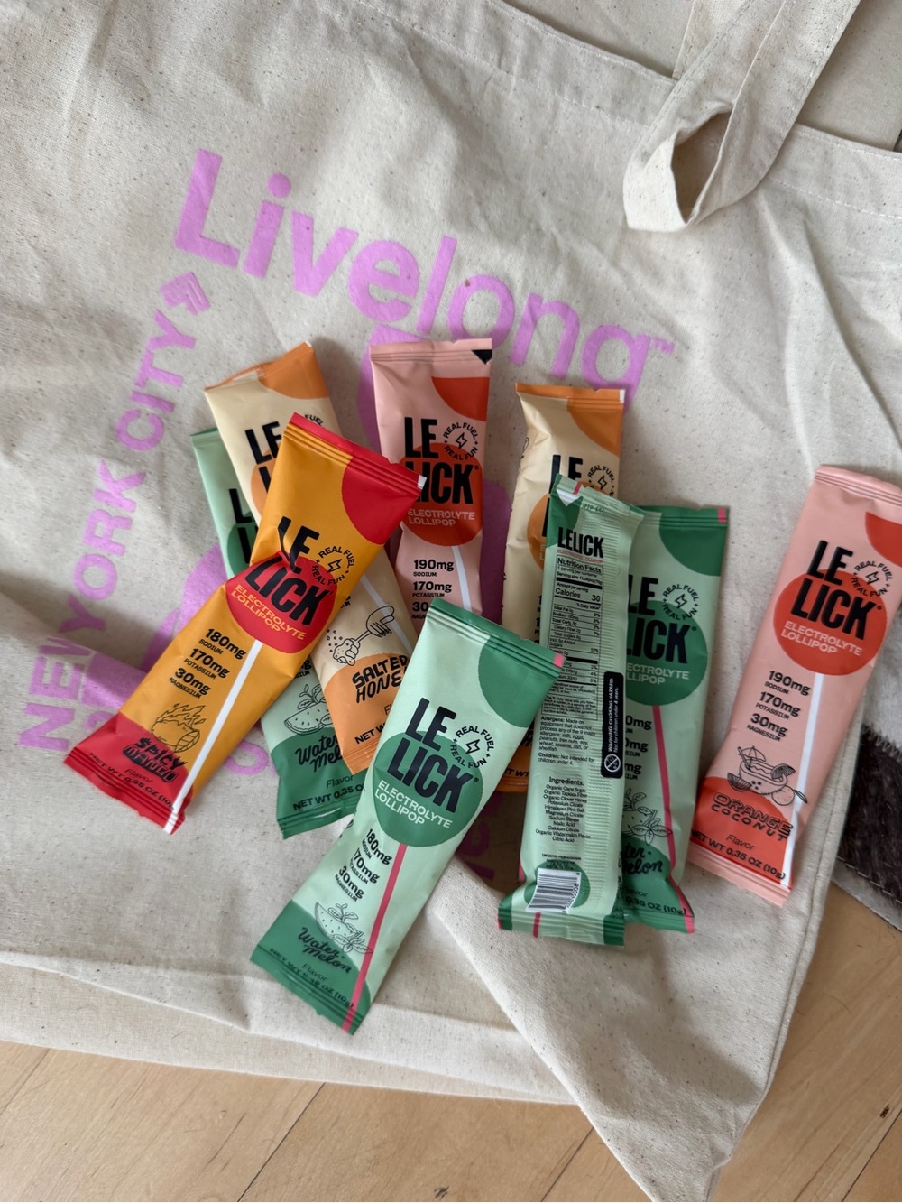 LE LICK Electrolyte Lollipops Assorted Pack - Mint, Peach, Orange, Pink